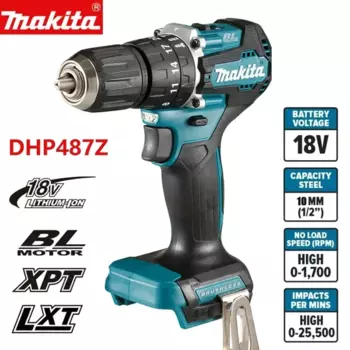 Makita DHP487 аккумуляторная ударная отвертка 18 в LXT с бесщеточным Мотором ударная электрическая отвертка с переменной скоростью электроинструмент