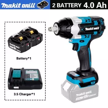 MAKITA DRILL Бесщеточный аккумуляторный ударный гайковерт 1/2", 18 В