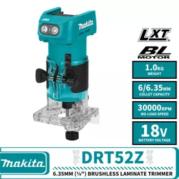 Makita DRT52Z 18 в LXT 6,35 мм (дюйма) бесщеточный беспроводной триммер для ламината 18 в литиевые электроинструменты