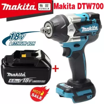 Makita DTW700 18 В Аккумуляторный ударный гайковерт Бесщеточный двигатель 700 Нм Электрический ключ с переменной скоростью Высокая эфирность Прочный автоматический стоп