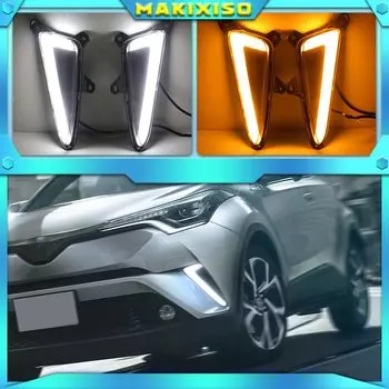 MAKIXISO Светодиодные Дневные Ходовые Огни DRL Для Toyota CHR 2016-2019, Водонепроницаемые, ABS, 12 В