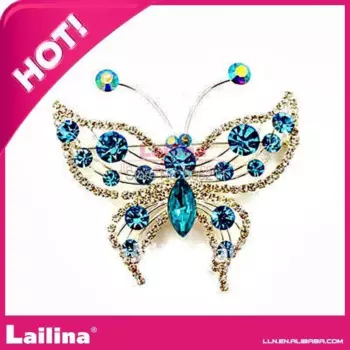 Маленькая брошь с бабочкой из горного хрусталя для одежды