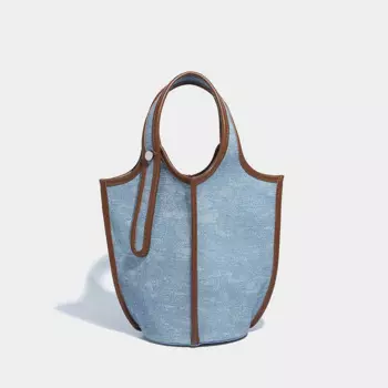 Маленькая и милая сумка-корзина для фруктов с контрастным цветом, сумка-ведро, изысканная и универсальная сумка, модная сумка