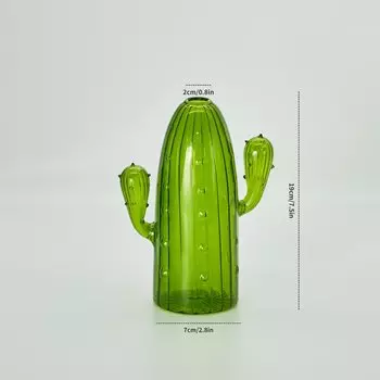 Маленькая стеклянная ваза с кактусом Lazzy house