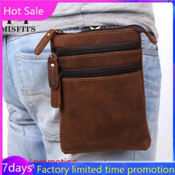 Маленькая сумка на одно плечо ручной работы, мужская кожаная сумка через плечо, многофункциональная переносная кожаная сумка на ремне xiao yao bao, женская сумка