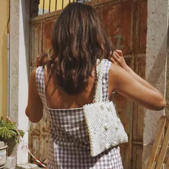 Маленькие сумки-тоуты ручной работы с жемчугом и бусинами, винтажная Женская вечерняя вечерние мочка с жемчугом, роскошная женская сумка для платья, женские сумки