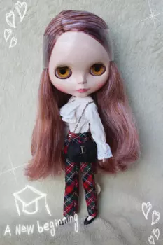 Маленький Рулон Ткани Blygirl, коричневый, фиолетовый, кукла Blyth 507BL9147, телесная кукла, обычное тело, 7 суставов, для самостоятельного макияжа
