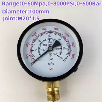 Манометр 0-60 МПа для S60h S70h S80h Тестер форсунок дизельного топлива, измеритель давления 0-8000 фунтов на квадратный дюйм, инструмент для тестирования