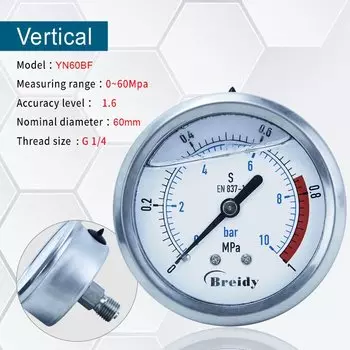 Манометр Xin Tester YNBF60 из нержавеющей стали