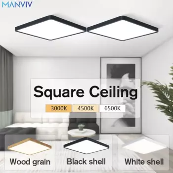 MANVIV квадратные светодиодные потолочные светильники чёрные 24/36 Вт