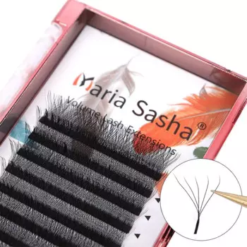 MARIA 10 чехлов 5D W Lashes Easy Fan Наращивание ресниц оптом Y Готовый объем 12 рядов W Стиль Натуральный мягкий частный логотип