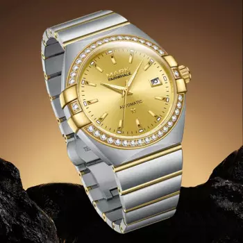 Mark Fairwhale автоматические механические часы для мужчин, роскошные часы из нержавеющей стали со льдом, мужское модное платье, золотые наручные часы AAA Reloj