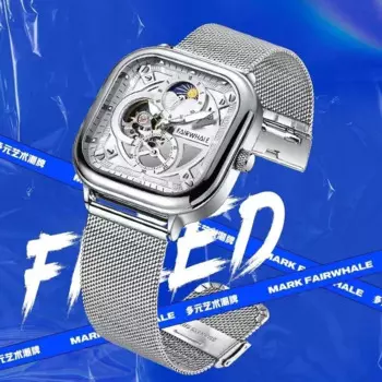 Mark Fairwhale автоматические механические часы из нержавеющей стали, мужские водонепроницаемые модные деловые часы для мужчин