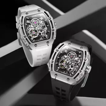 Mark Fairwhale Лучшие мужские часы Скелетный дизайн Крутые водонепроницаемые спортивные элитные автоматические механические часы для мужчин