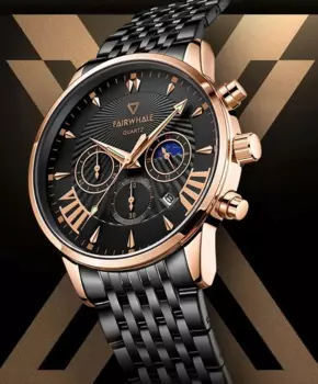 Mark Fairwhale модные мужские деловые часы стальные многофункциональные кварцевые часы с фазой Луны водонепроницаемые роскошные наручные часы мужские Reloj