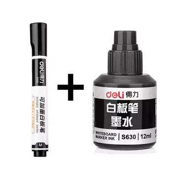 Маркеры для доски Deli, синий, черный, красный