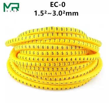 Маркеры для кабеля EC-0 желтые 600 шт.