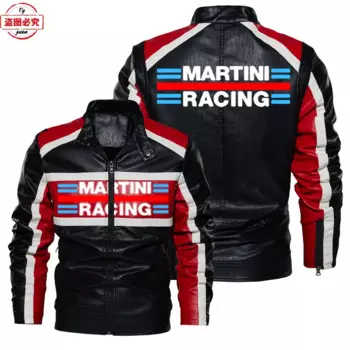 Martini Racing логотип с принтом в стиле ретро, гоночный костюм из искусственной кожи, ветрозащитная мужская куртка на весну и осень