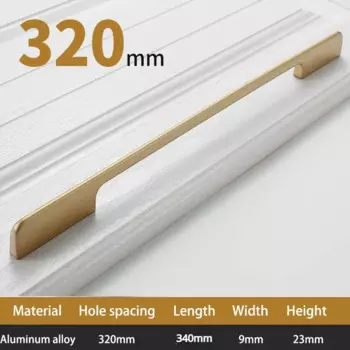 MARUAT Ручки для шкафов черные золотые алюминиевые 1 метр