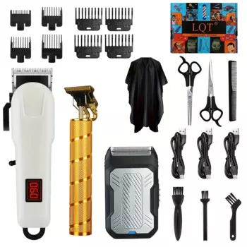 Машинка для стрижки волос, регулируемая машинка для стрижки волос с низким уровнем шума, мужской домашний триммер для волос, парикмахерский комплект