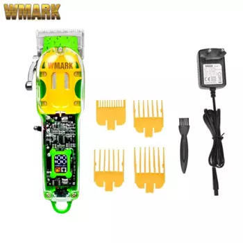 Машинка для стрижки волос WMARK NG-408, Профессиональная USB-машинка для стрижки волос с прозрачной крышкой и лезвием для выцветания