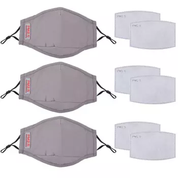 Маска многоразовая хлопковая, PM2.5, с 6 фильтрами, 3 шт.