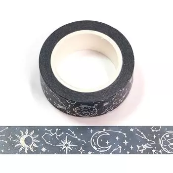 Маскировочная лента Mengtai "Закат звездное небо", серебристая, 10 м