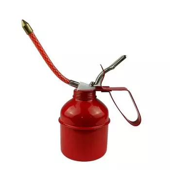 Масленка для насоса масляной банки, 300CC / 500CC Металлическая масленка высокого давления, ручной насос, масляная банка, стальная масленка пистолетного типа, красная, гибкая трубка