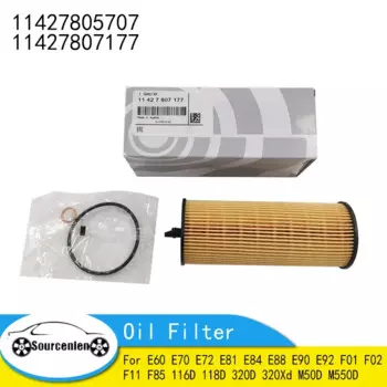 Масляный фильтр 11427805707 для E60 E70 E72 E81 E84 E88 E90 E92 F01 F02 F11 F85 116D 118D 320D 320Xd M50D M550D 11427807177