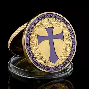 Масонская серебрянная монета Рыцари Templar Crusaders SMJY