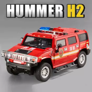 Масштаб 1:18, большой размер, Hummer H2, модель полицейского автомобиля, игрушка, свободное колесо, звуковой свет, модели внедорожников, миниатюрные подарки для детей