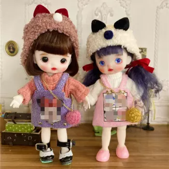 Масштаб 1/8 16 см, мини-милая кукла ручной работы BJD с модными нарядами, костюм OB11, суставы тела, 3D глаза, фигурка куклы, игрушки, подарки для девочек
