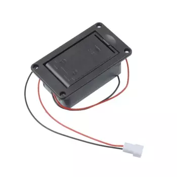 MasterFire 500 шт./лот 9 в держатель батареи коробка для хранения для гитары Бас Пикап для укулеле с проводами черный 9 в крышка батареи