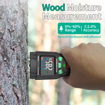 MASTFUYI цифровой измеритель влажности древесины 0 ~ 60% цветной светодиодный экран здание влажность древесины гигрометр детектор пиломатериалов FY886B