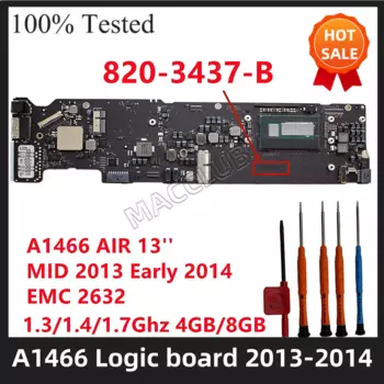 Материнская плата A1466 для Macbook air 13 дюймов A1466 2013 2014 820-3437-B EMC 2632 1,3 1,4 1,7 ГГц 4 ГБ 8 ГБ материнская плата
