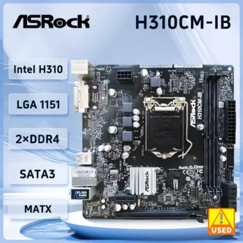 Материнская плата ASRock H310CM-IB LGA1151Intel H310 DDR4 32 ГБ Micro ATX с поддержкой процессора 9/8 поколения