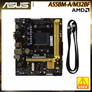 Материнская плата ASUS FM2 Socket AMD A55, чипсет с поддержкой A10/A8/A6/A4/Athlon Micro ATX PCI-E 3,0, б/у материнская плата A55BM-A/M32BF/DP_MB