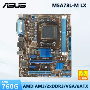 Материнская плата ASUS M5A78L-M LX с разъемом AM3+ AMD 760G DDR3 16 ГБ PCI-E 2.0PCI-E 2.0 VGA SATA II USB2.0 с поддержкой процессора FX-6300