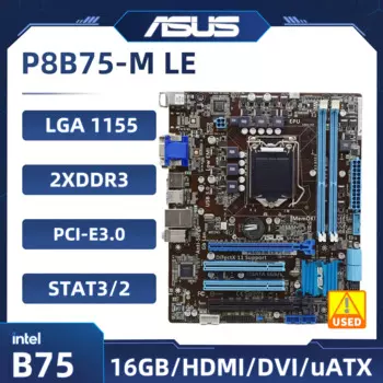 Материнская плата ASUS P8B75-M LE LGA 1155 Intel B75 2DDR3 16 ГБ с поддержкой Core i3-2130 G2020 3240 2320 3570 3770 G540 Процессор Micro ATX