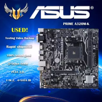 Материнская плата ASUS PRIME A320M-K с разъемом AM4 DDR4 USB3.0 SATA3 HDMI VGA 32 ГБ B320, настольная материнская плата