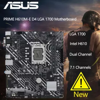 Материнская плата ASUS PRIME H610M-E D4 PCIe 4.0, два слота M.2, материнская плата Realtek 1G LAN Intel 12-го поколения с процессором Mic-ATX