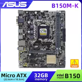 Материнская плата B150 ASUS B150M-K Для Core i5 6400 7400 6500 7500 6600 LGA 7600 материнская плата для Core i3 1151 6100 i7 7100 6700