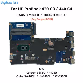 Материнская плата DAX61CMB6D0 DAX61CMB6C0 для ноутбука HP ProBook 430 G3 440 G3 с 3855U i3 i5 i7-6500U CPU DDR4 855655-001 855656-601