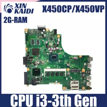 Материнская плата для ASUS X450CP X450VP X450V D452VP VM400VP, материнская плата для ноутбука 1007U/2117U, процессор i3 3-го поколения, 2G-RAM V1G