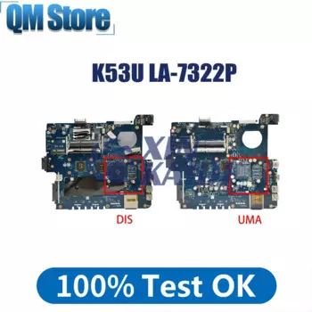 Материнская плата для ноутбука ASUS PBL60 LA-7322P K53U X53U X53BY K53BY X53BR, материнская плата для ноутбука C60 E1-1800 E450, процессор, 100% работает хорошо