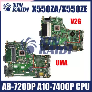 Материнская плата для ноутбука ASUS X550ZA X550ZE X550Z X750Z K550Z VM590Z A555Z X750DP, материнская плата A8 A10 FX7600PF X7500P LVDS EDP