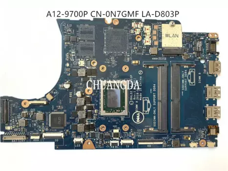 Материнская плата для ноутбука Dell Inspiron 15 5565 CN-0N7GMF 0N7GMF DDR4 BAL22 LA-D803P с процессором A12-9700P