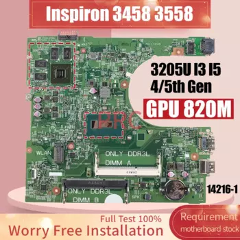 Материнская плата для ноутбука Dell Inspiron 3558 3458 материнская плата для ноутбука 14216-1 3205U I3-5010U I5-4210U 820M 0MY4NH 0MNGP8