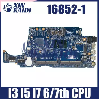 Материнская плата для ноутбука DELL Latitude 16852-1 3480 3580 004JRR 0TD9WG 08NCKY 02V63C, материнская плата компьютера i3 i5 i7, процессор 6-го 7-го поколения
