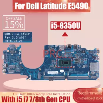 Материнская плата для ноутбука Dell Latitude E5490, LA-F401P 0C08DH 0M71FV 0NJFT2 08KN1W 0C08DH 0M79GG i5 i7 6/7 поколения, материнская плата для ноутбука